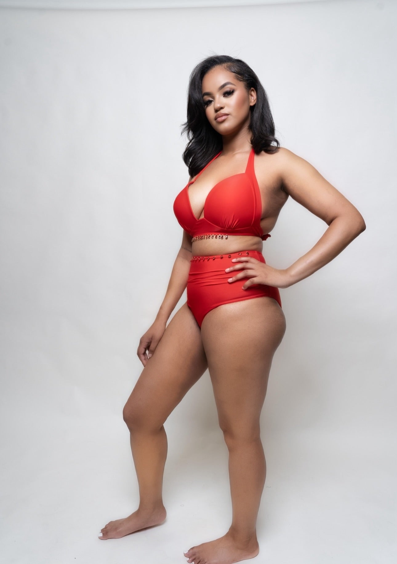 Coley - Jewelled Bikini Top (Red)