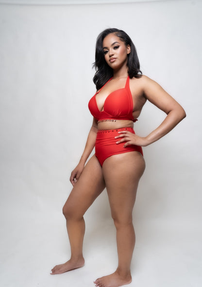 Coley - Jewelled Bikini Top (Red)