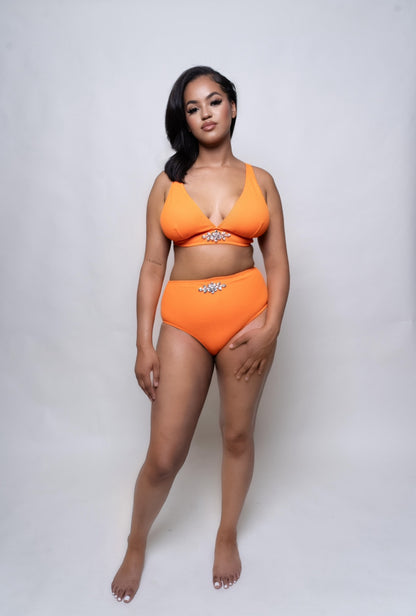 Rmora - Jewelled Bikini Bottoms (Orange)